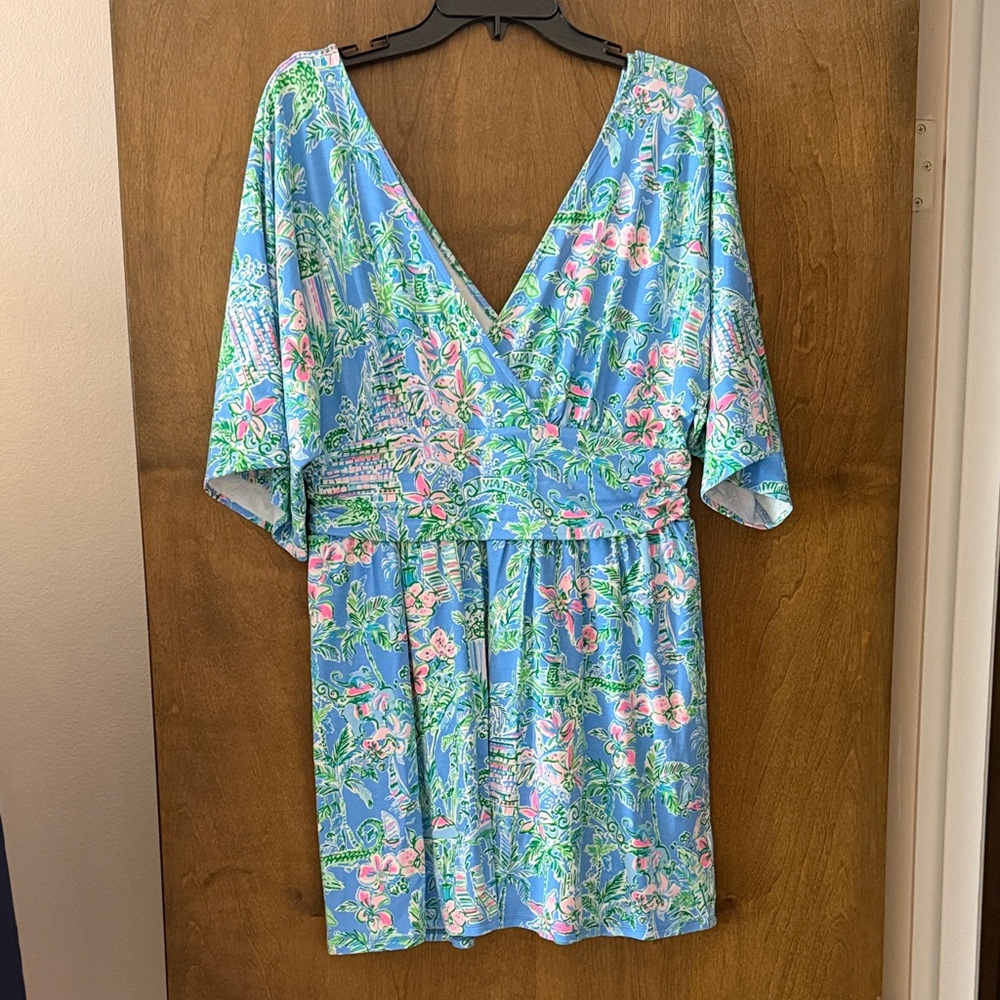 Lilly Pulitzer Parigi Skort Romper, Boca Blue, Beneath The Bougainvil.